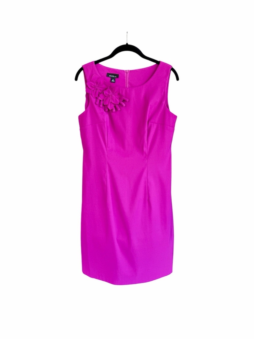 ALYX PETITE, WOMENS, VIBRANT MAGENTA, SLEEVELESS SHEATH DRESS. SIZE 12P